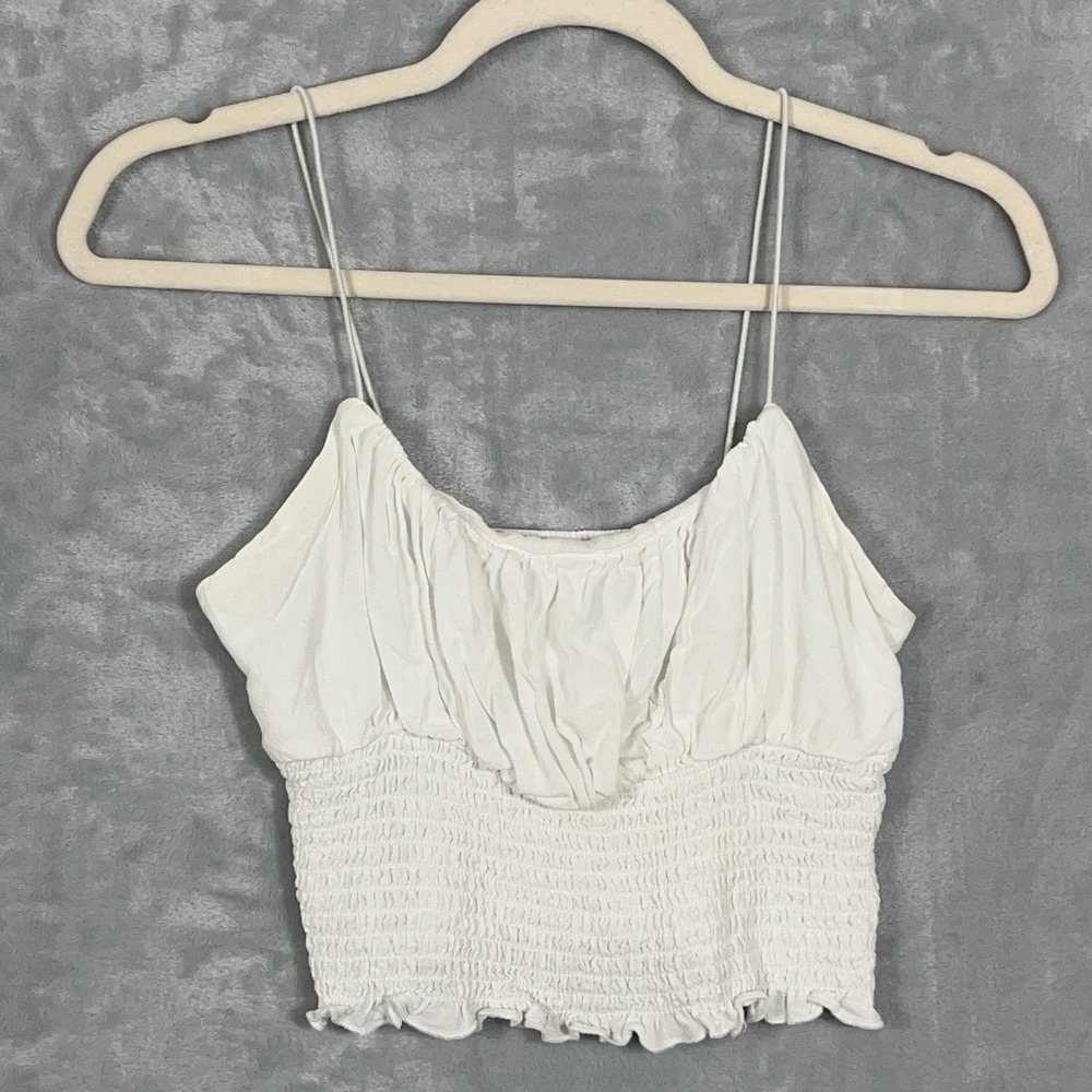 LA Hearts Womens Y2K Coquette Smocked Cropped Tank Top Size S Feminine